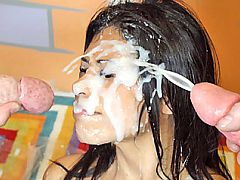 Messy facial cumshot
