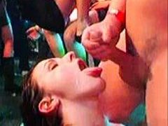 Explosions of salty white cock juice at monster fuck party