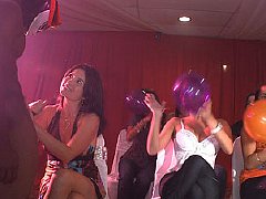 Bachelorettes next door go insane at a cfnm jerk off party