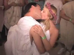 Wild college teen party fucked